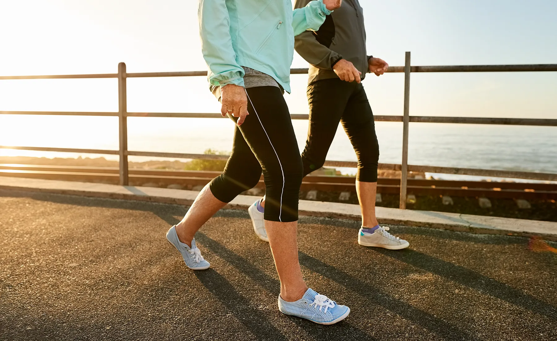 Two people walking for exercise